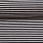 Preview: Jersey Swafing - Streifen - 3 mm - Weiß/Schwarz - Reststück ca. 100 cm